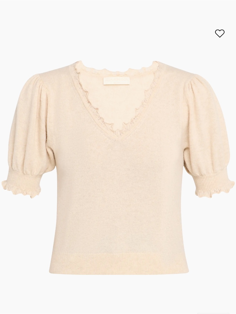 Ulla Johnson  $370 Polline Cashmere Frilled Short-Sleeve Sweater Cashmere SMALL